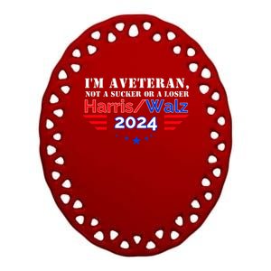 IM Veteran Not A Sucker Or A Loser Ceramic Oval Ornament