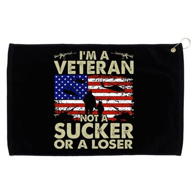 IM Veteran Not A Sucker Or A Loser Gift Grommeted Golf Towel