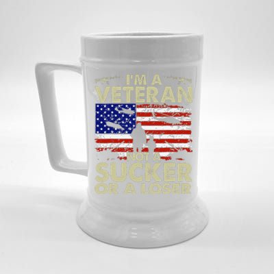 IM Veteran Not A Sucker Or A Loser Gift Beer Stein