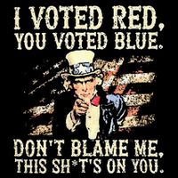 I Voted Red You Voted Blue DonT Blame Me This ShitS On You 16 in Basic Backpack