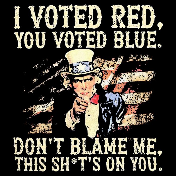 I Voted Red You Voted Blue DonT Blame Me This ShitS On You 16 in Basic Backpack