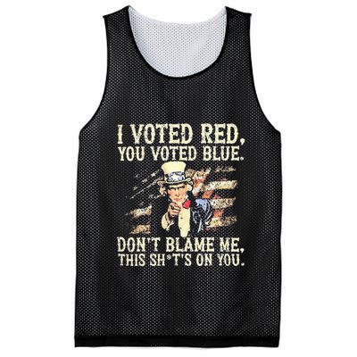 I Voted Red You Voted Blue DonT Blame Me This ShitS On You Mesh Reversible Basketball Jersey Tank
