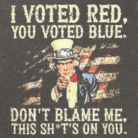 I Voted Red You Voted Blue DonT Blame Me This ShitS On You Cotton Canvas Backpack