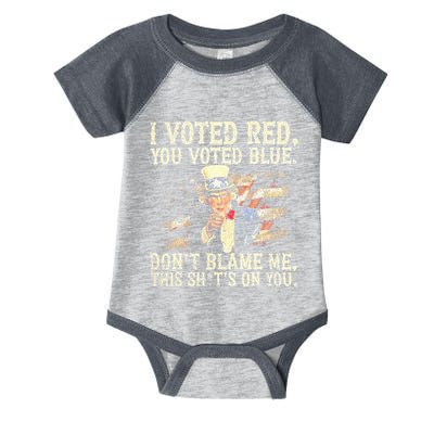 I Voted Red You Voted Blue DonT Blame Me This ShitS On You Infant Baby Jersey Bodysuit