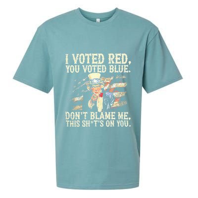 I Voted Red You Voted Blue DonT Blame Me This ShitS On You Sueded Cloud Jersey T-Shirt