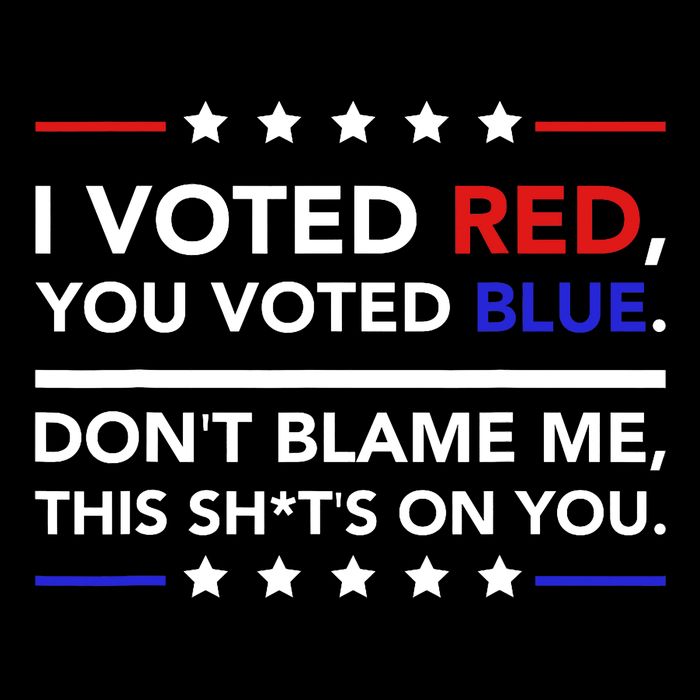 I Voted Red You Voted Blue Dont Blame Me Funny Political Bucket Hat