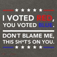 I Voted Red You Voted Blue Dont Blame Me Funny Political Cotton Canvas Backpack