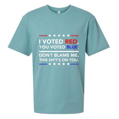I Voted Red You Voted Blue Dont Blame Me Funny Political Sueded Cloud Jersey T-Shirt