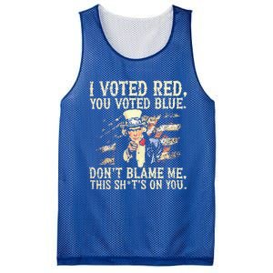 I Voted Red You Voted Blue DonT Blame Me Mesh Reversible Basketball Jersey Tank