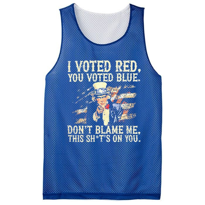 I Voted Red You Voted Blue DonT Blame Me Mesh Reversible Basketball Jersey Tank