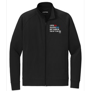 I Voted Red You Voted Blue Don't Blame Me Stretch Full-Zip Cadet Jacket