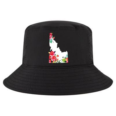 Idaho Vintage Rose State Map Pride Patriotic Floral Idaho Cool Comfort Performance Bucket Hat