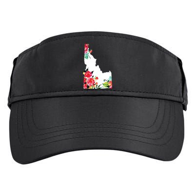 Idaho Vintage Rose State Map Pride Patriotic Floral Idaho Adult Drive Performance Visor