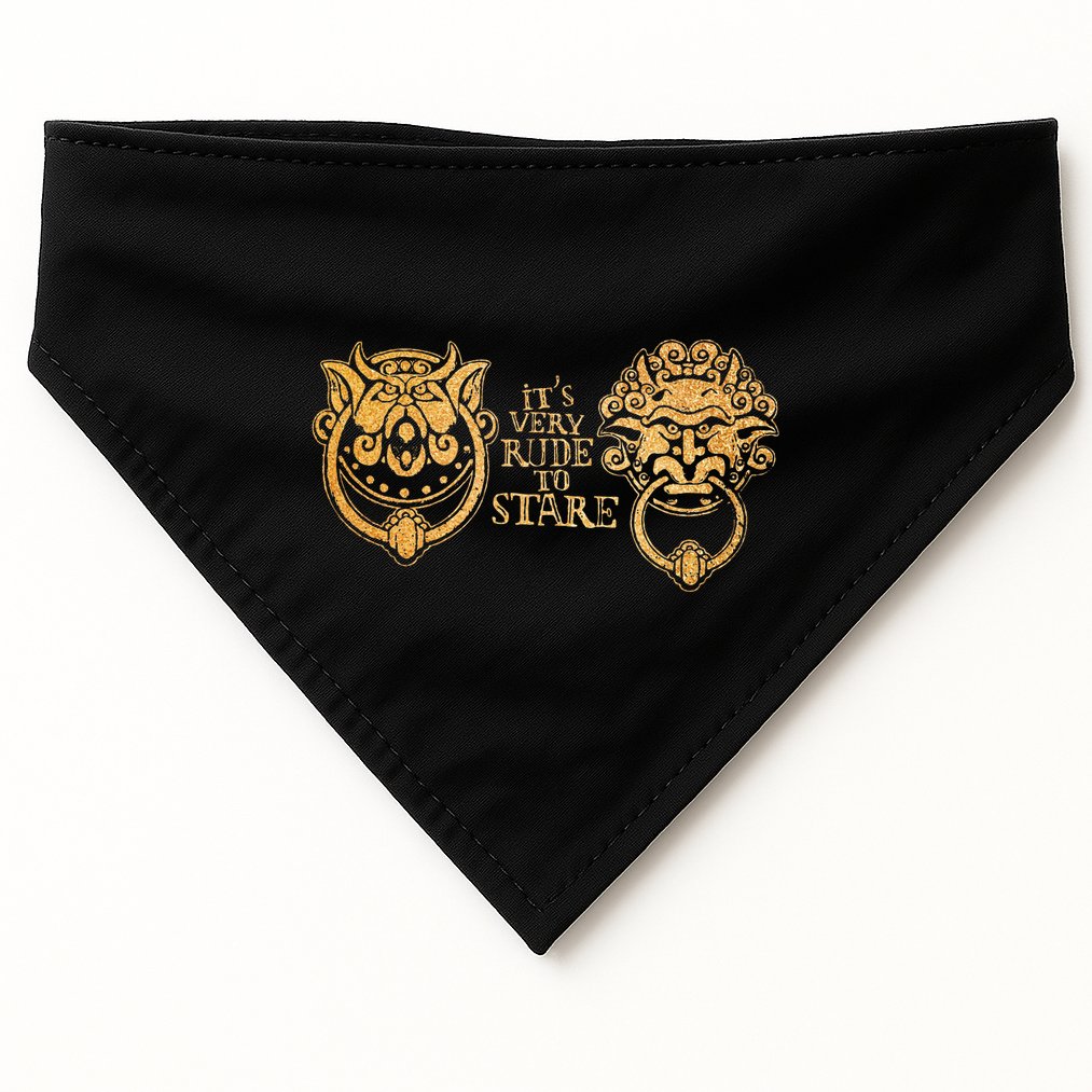 ItS Very Rude To Stare Labyrinth Knockers Gift USA-Made Doggie Bandana