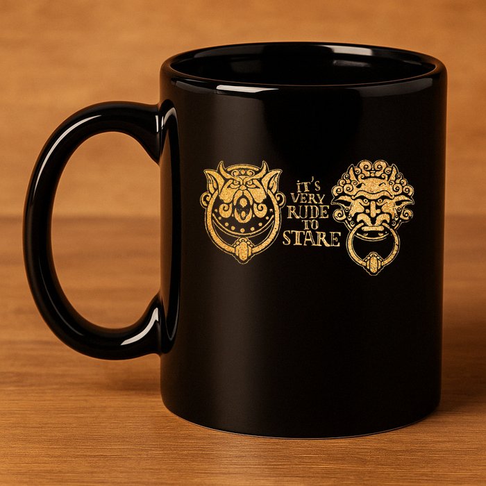 ItS Very Rude To Stare Labyrinth Knockers Gift 11oz C Handle Ceramic Mug
