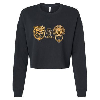 ItS Very Rude To Stare Labyrinth Knockers Gift Cropped Pullover Crew