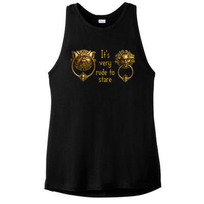 It's Very Rude To Stare Labyrinth Knockers Gift Ladies PosiCharge Tri-Blend Wicking Tank