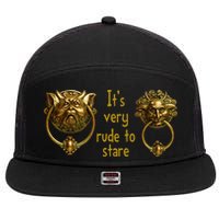 It's Very Rude To Stare Labyrinth Knockers Gift 7 Panel Mesh Trucker Snapback Hat