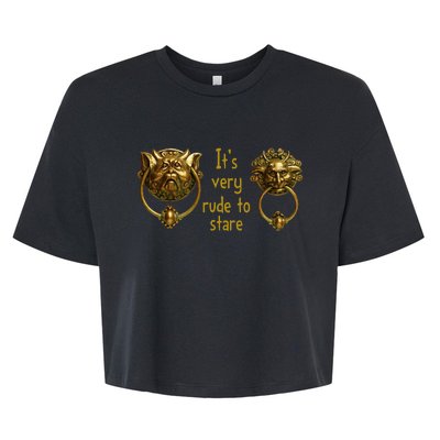 It's Very Rude To Stare Labyrinth Knockers Gift Bella+Canvas Jersey Crop Tee