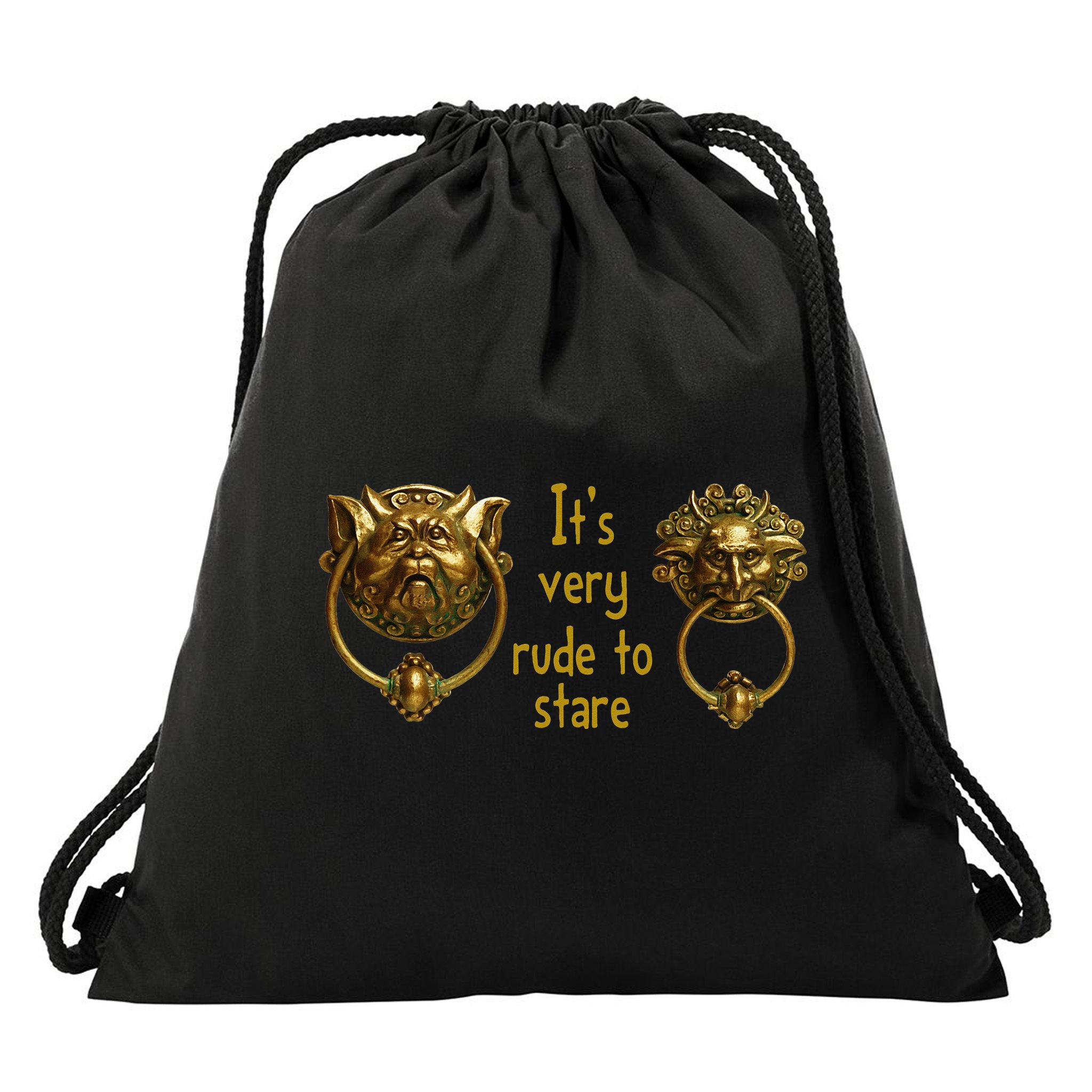 It's Very Rude To Stare Labyrinth Knockers Gift Drawstring Bag