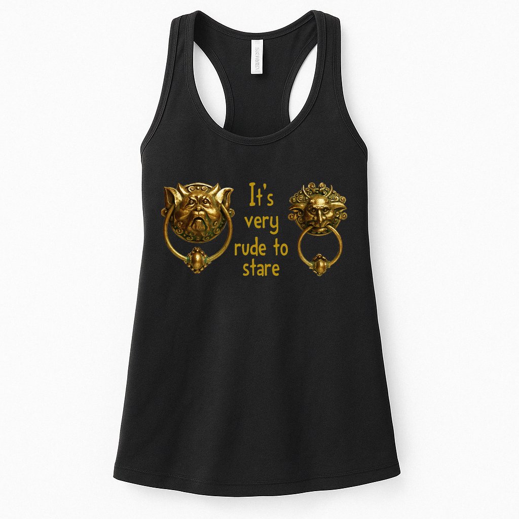 It's Very Rude To Stare Labyrinth Knockers Gift Womens Tank Top