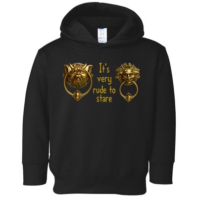 It's Very Rude To Stare Labyrinth Knockers Gift Toddler Hoodie