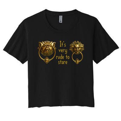 It's Very Rude To Stare Labyrinth Knockers Gift Women's Crop Top Tee