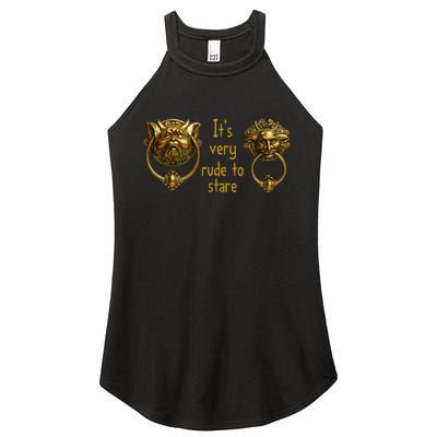 It's Very Rude To Stare Labyrinth Knockers Gift Women’s Perfect Tri Rocker Tank