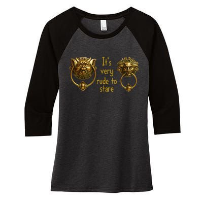 It's Very Rude To Stare Labyrinth Knockers Gift Women's Tri-Blend 3/4-Sleeve Raglan Shirt