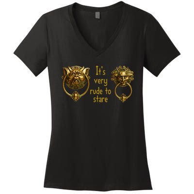 It's Very Rude To Stare Labyrinth Knockers Gift Women's V-Neck T-Shirt