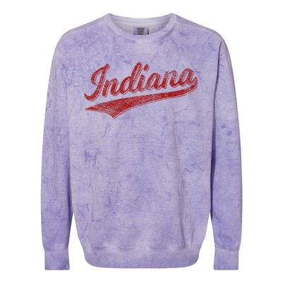 Indiana Varsity Script Classics Sports Jersey Colorblast Crewneck Sweatshirt