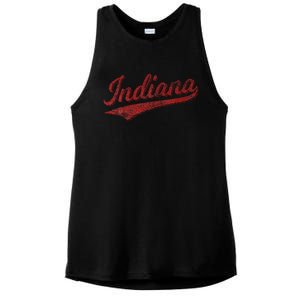 Indiana Varsity Script Classics Sports Jersey Ladies PosiCharge Tri-Blend Wicking Tank