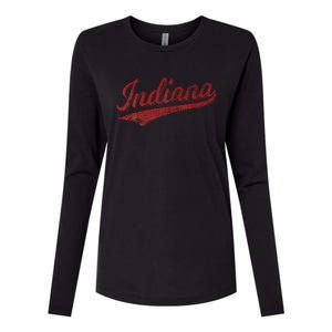 Indiana Varsity Script Classics Sports Jersey Womens Cotton Relaxed Long Sleeve T-Shirt