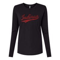 Indiana Varsity Script Classics Sports Jersey Womens Cotton Relaxed Long Sleeve T-Shirt