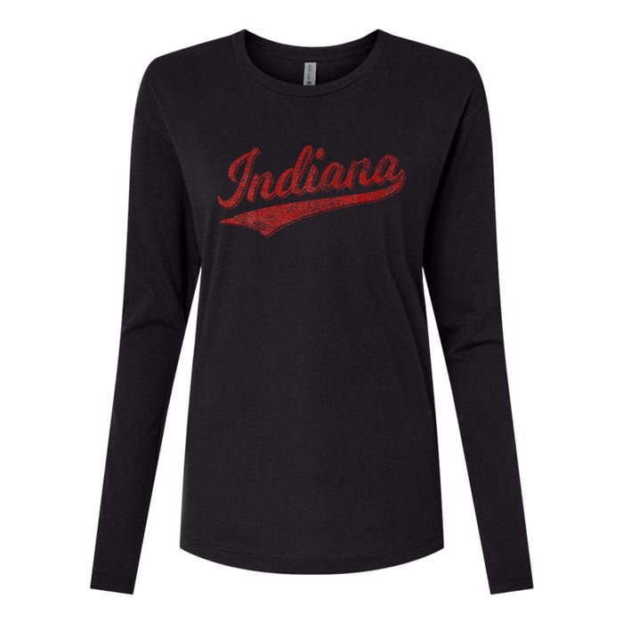 Indiana Varsity Script Classics Sports Jersey Womens Cotton Relaxed Long Sleeve T-Shirt