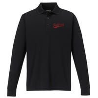 Indiana Varsity Script Classics Sports Jersey Performance Long Sleeve Polo