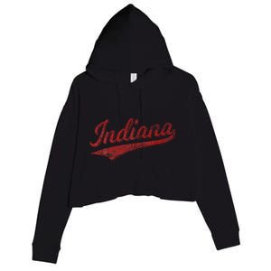 Indiana Varsity Script Classics Sports Jersey Crop Fleece Hoodie