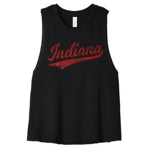 Indiana Varsity Script Classics Sports Jersey Women's Racerback Cropped Tank