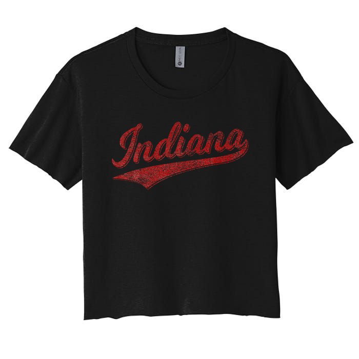 Indiana Varsity Script Classics Sports Jersey Women's Crop Top Tee