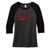 Indiana Varsity Script Classics Sports Jersey Women's Tri-Blend 3/4-Sleeve Raglan Shirt