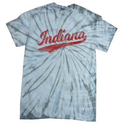 Indiana Varsity Script Classics Sports Jersey Style Tie-Dye T-Shirt