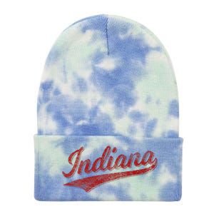 Indiana Varsity Script Classics Sports Jersey Style Tie Dye 12in Knit Beanie