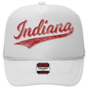 Indiana Varsity Script Classics Sports Jersey Style High Crown Mesh Back Trucker Hat