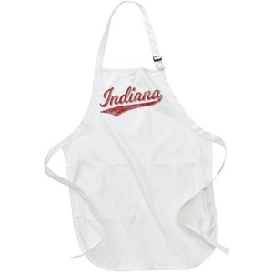 Indiana Varsity Script Classics Sports Jersey Style Full-Length Apron With Pockets