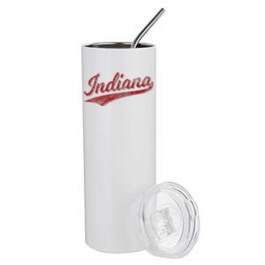 Indiana Varsity Script Classics Sports Jersey Style Stainless Steel Tumbler