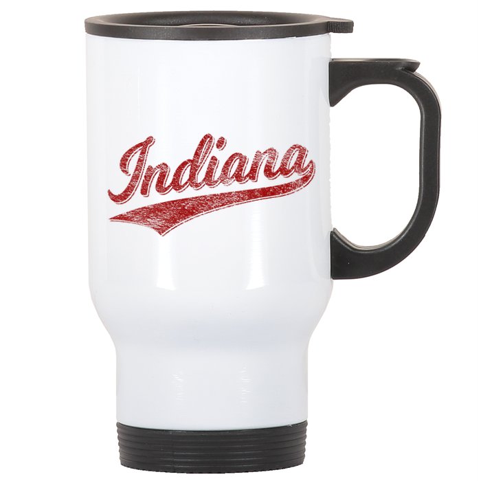 Indiana Varsity Script Classics Sports Jersey Style Stainless Steel Travel Mug