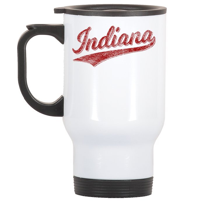 Indiana Varsity Script Classics Sports Jersey Style Stainless Steel Travel Mug