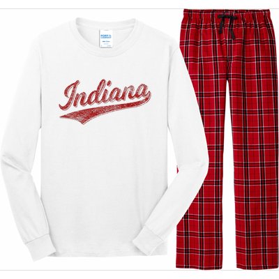 Indiana Varsity Script Classics Sports Long Sleeve Pajama Set