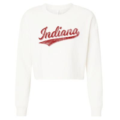 Indiana Varsity Script Classics Sports Cropped Pullover Crew