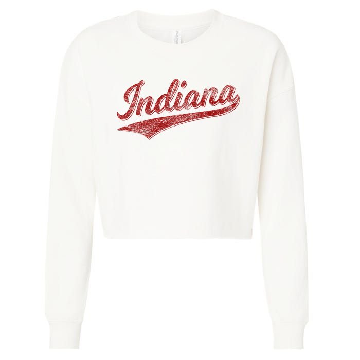 Indiana Varsity Script Classics Sports Cropped Pullover Crew